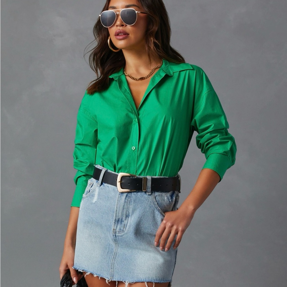 Vici Emerald Green Button-Down Shirt